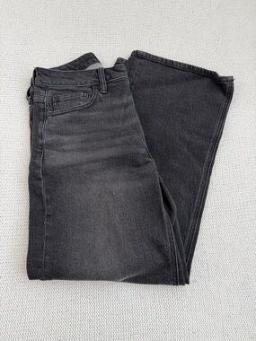 Quince Organic Cotton  High Waist Wide Leg Jeans Black Size 28